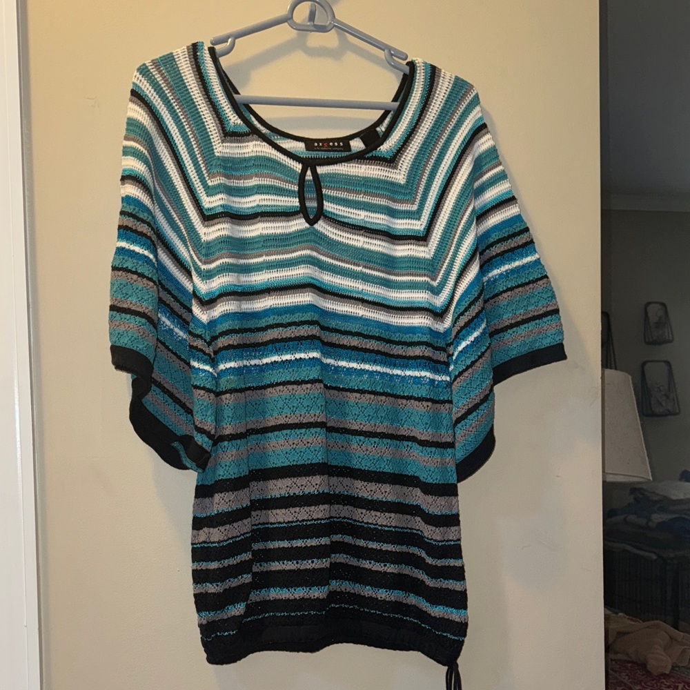 Black and Teal Striped Axcess Sweater